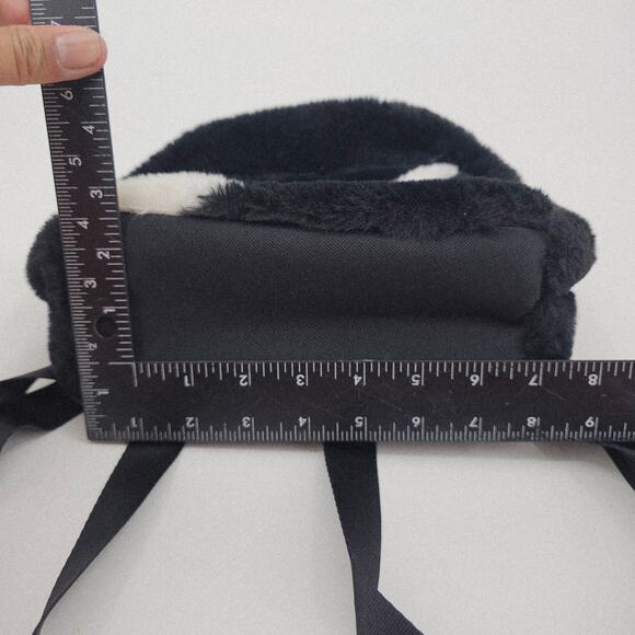 Nike Sportswear Futura 365 Faux Fur Mini Backpack Black & White Athleisure Sport - Picture 9 of 11